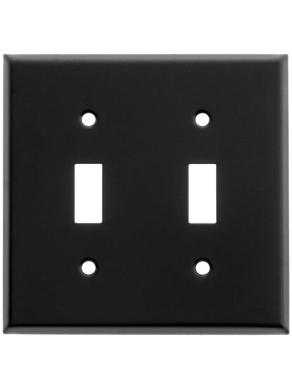 Classic Double Toggle Switch Plate In Matte Black.